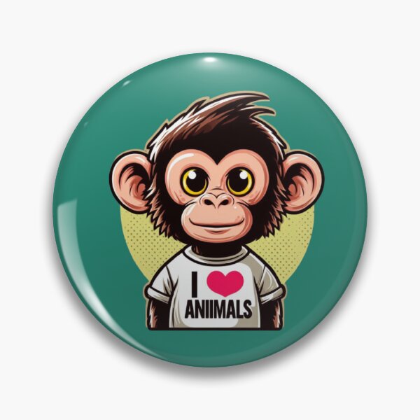 Item preview, Cute little monkey with an I love animals t-shirt, ideal for a gift 3 designed and sold by Tandilia Store.