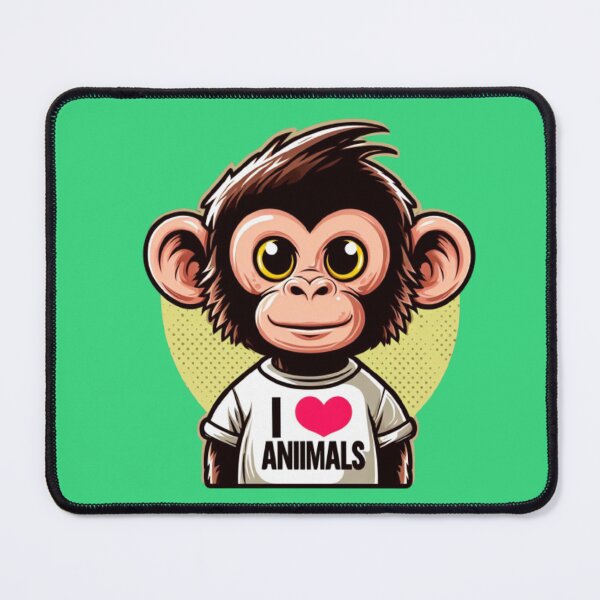 Item preview, Cute little monkey with an I love animals t-shirt, ideal for a gift 3 designed and sold by Tandilia Store.