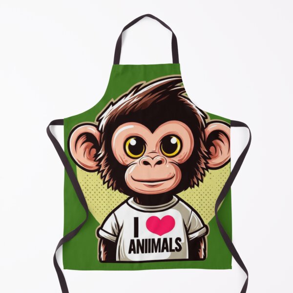 Item preview, Cute little monkey with an I love animals t-shirt, ideal for a gift 3 designed and sold by Tandilia Store.