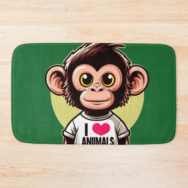 Item preview, Cute little monkey with an I love animals t-shirt, ideal for a gift 3 designed and sold by Tandilia Store.