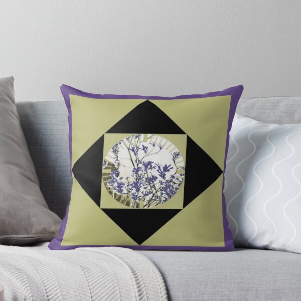 Item preview, Contemporary Black - Purple -Olive floral design by iritof designed and sold by iritof.