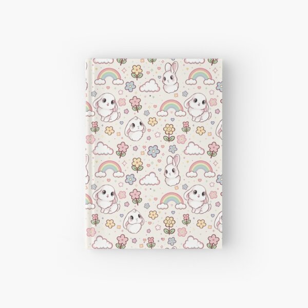 Item preview, Rainbow and flower rabbit pattern  designed and sold by thistleandfluff.