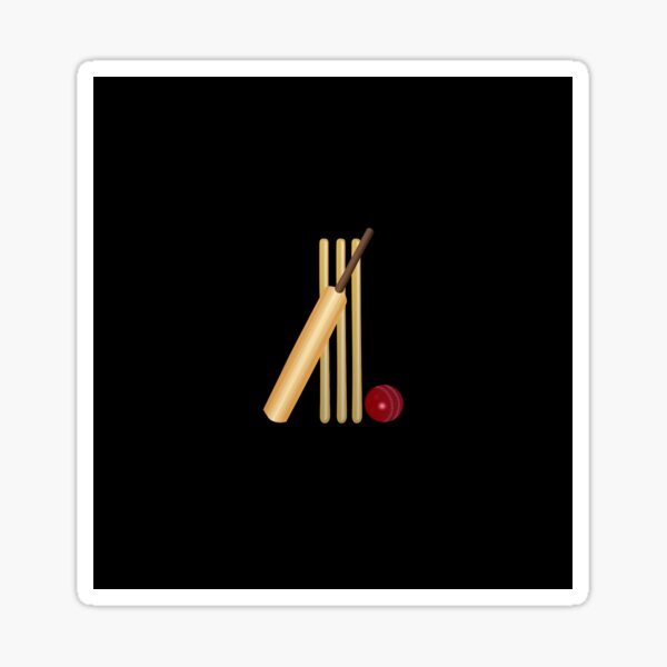 "Cricket Wicket, Bat and Ball" Sticker for Sale by virginia50 Redbubble