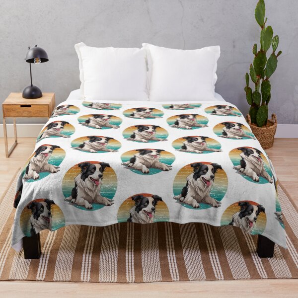 Item preview, Border Collie with retro background designed and sold by AussieWorkDogs.