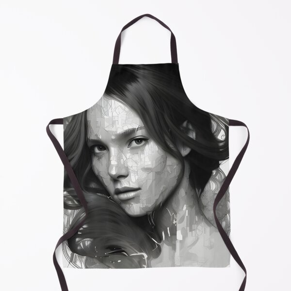 Item preview, Monochrome Elegance: Glitching Lady Portrait in Timeless Black & White designed and sold by Gemini Maison Print.