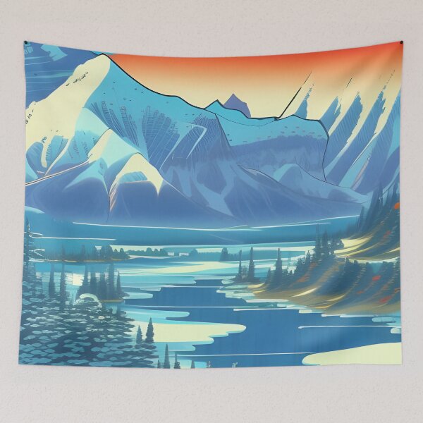 Item preview, Spring's Awakening: Ukiyo-e Depiction of a Snow-Melting Mountain Valley designed and sold by Gemini Maison Print.