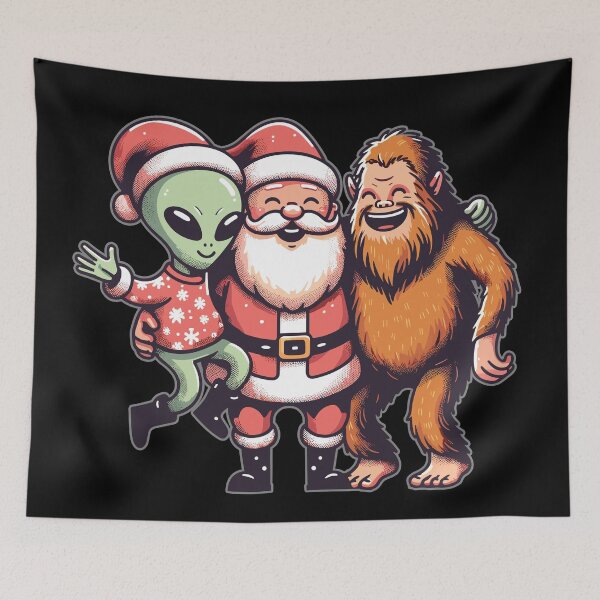 Item preview, Bigfoot Alien and Santa Claus Believer Cute Christmas designed and sold by CG Studio.