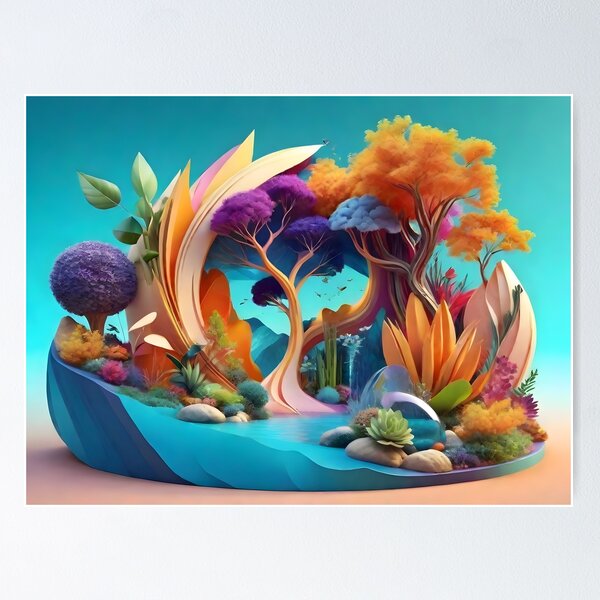 Item preview, “Nature and Technology in Perfect Harmony: A Vibrant 3D Artwork” designed and sold by Best-Art-32.