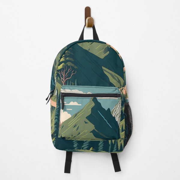 Item preview, “Tranquility in the Mountains: A Seamless Pattern of Alpine Hiking Trails and Forests” designed and sold by Best-Art-32.