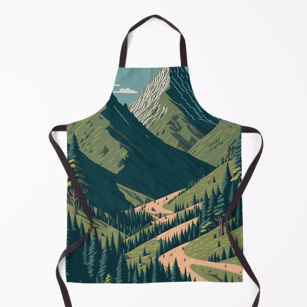 Item preview, “Tranquility in the Mountains: A Seamless Pattern of Alpine Hiking Trails and Forests” designed and sold by Best-Art-32.
