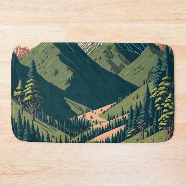 Item preview, “Tranquility in the Mountains: A Seamless Pattern of Alpine Hiking Trails and Forests” designed and sold by Best-Art-32.