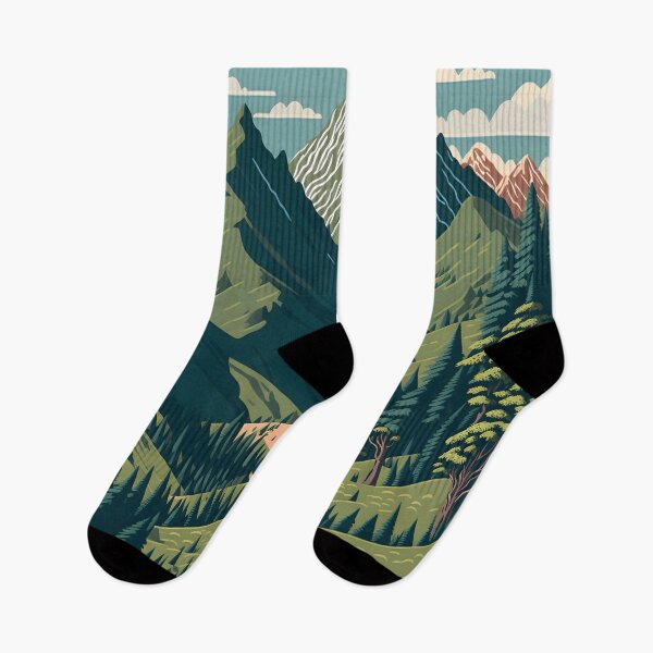 Item preview, “Tranquility in the Mountains: A Seamless Pattern of Alpine Hiking Trails and Forests” designed and sold by Best-Art-32.