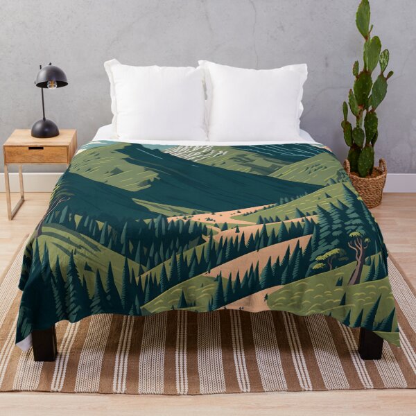 Item preview, “Tranquility in the Mountains: A Seamless Pattern of Alpine Hiking Trails and Forests” designed and sold by Best-Art-32.