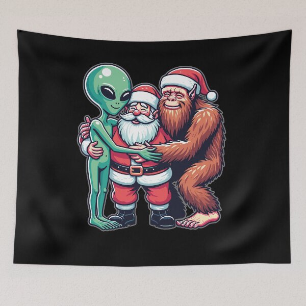 Item preview, Bigfoot Alien and Santa Claus Believer Cute Christmas designed and sold by CG Studio.