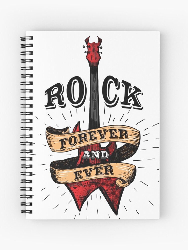 Cuaderno de espiral «Rock para siempre camiseta. Arte de la guitarra rock  Regalo de la música» de flexify | Redbubble