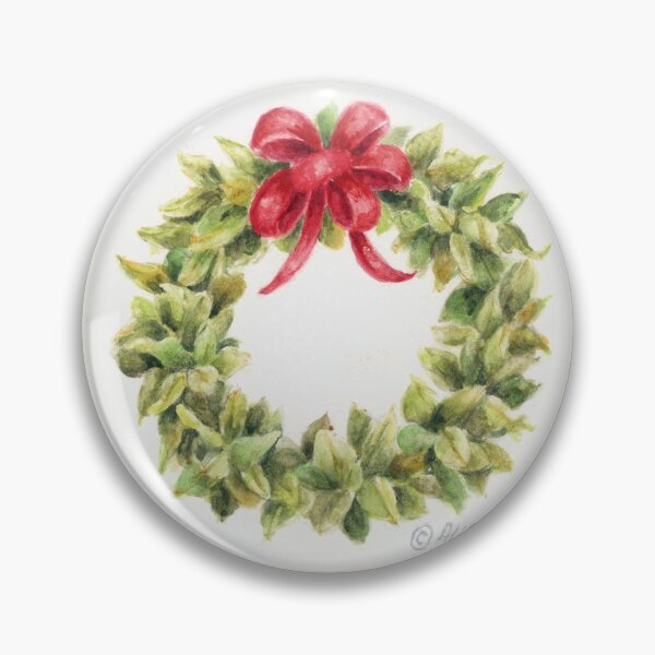 Item preview, Red Damask Christmas Wreath designed and sold by Audrey Ascenzo.