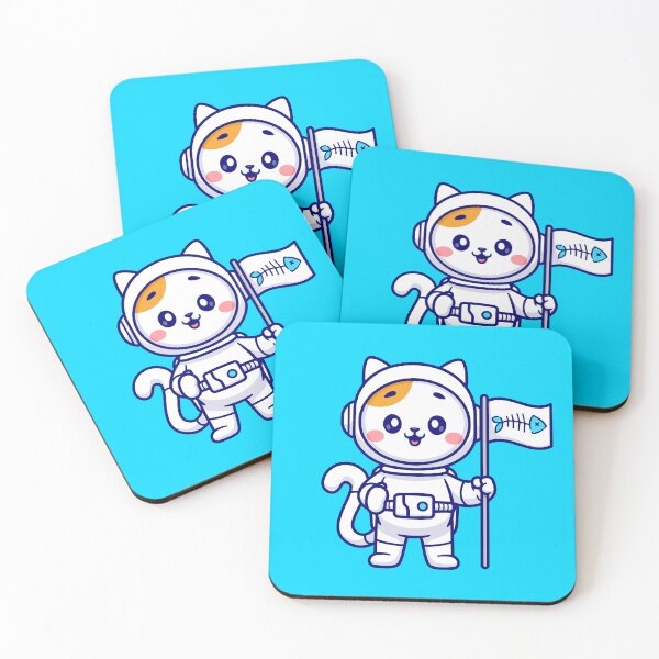 Item preview,  Cat Astronaut with Bone, Fish, and Flag designed and sold by hjian8219.