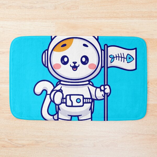 Item preview,  Cat Astronaut with Bone, Fish, and Flag designed and sold by hjian8219.