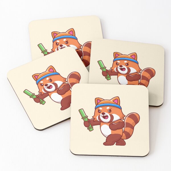 Item preview, Red Panda Fighting with Bamboo designed and sold by hjian8219.