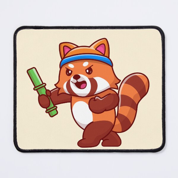 Item preview, Red Panda Fighting with Bamboo designed and sold by hjian8219.