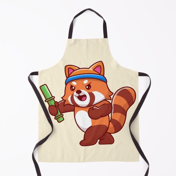Item preview, Red Panda Fighting with Bamboo designed and sold by hjian8219.