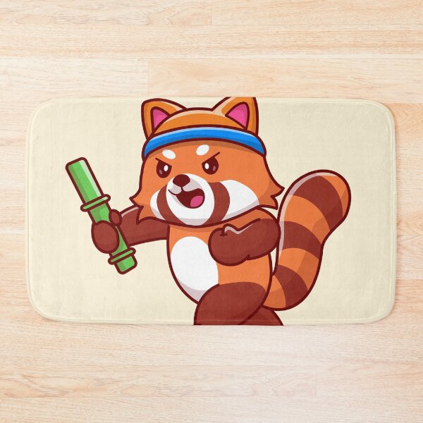 Item preview, Red Panda Fighting with Bamboo designed and sold by hjian8219.