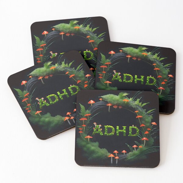 Item preview, Botanical pattern of ADHD + moss and mushrooms. designed and sold by My-fake-places.