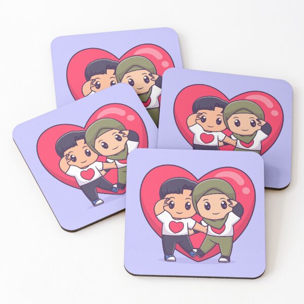 Item preview, Couple in Hijab with Love Heart Pose designed and sold by hjian8219.