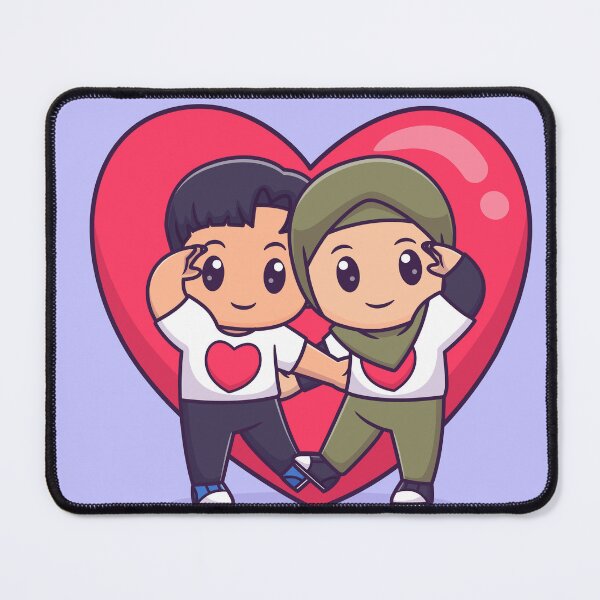 Item preview, Couple in Hijab with Love Heart Pose designed and sold by hjian8219.