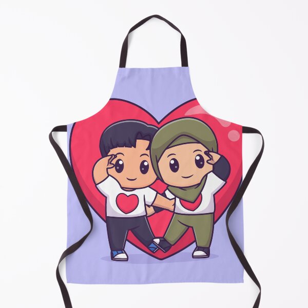Item preview, Couple in Hijab with Love Heart Pose designed and sold by hjian8219.
