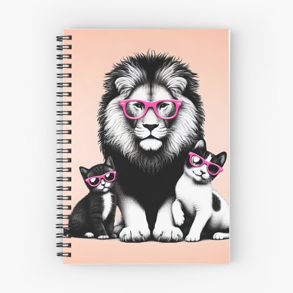 Item preview, cat and lion with pink fagas designed and sold by InnovaDigital.