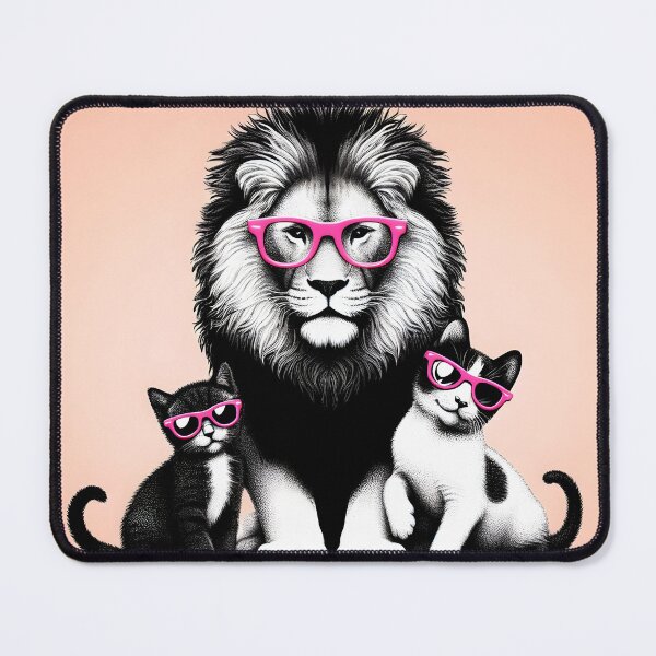 Item preview, cat and lion with pink fagas designed and sold by InnovaDigital.