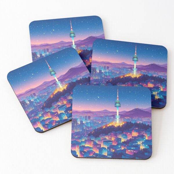 Item preview, Night view of Seoul with Namsan Tower. designed and sold by growing-mom.