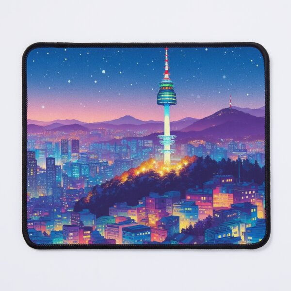 Item preview, Night view of Seoul with Namsan Tower. designed and sold by growing-mom.