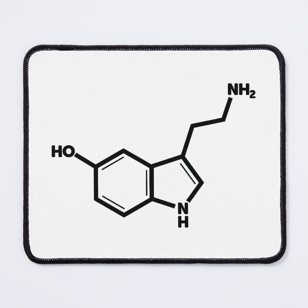 Item preview, Serotonin - Black designed and sold by ScienceCorner.