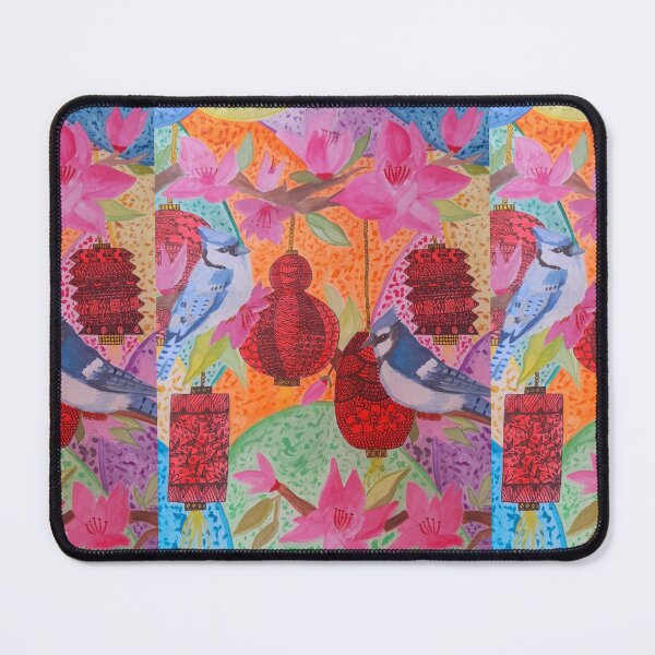 Item preview, Blue jays, Magnolia flowers and Chinese lanterns designed and sold by Kiruthikaarts.