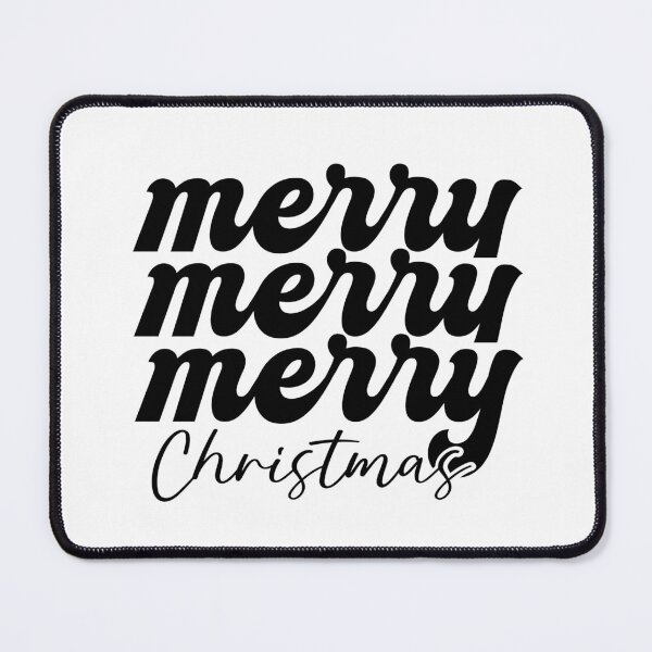 Item preview, merry merry merry Christmas black and white typography designed and sold by Susan-Marie220.