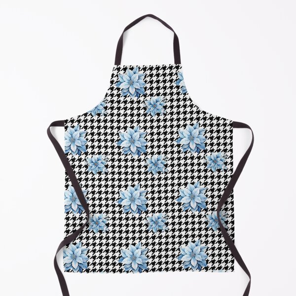 Aperçu de l'œuvre Imprimé pied-de-poule et fleur de poinsettia bleu vif créée et vendue par AgathaZolastore.