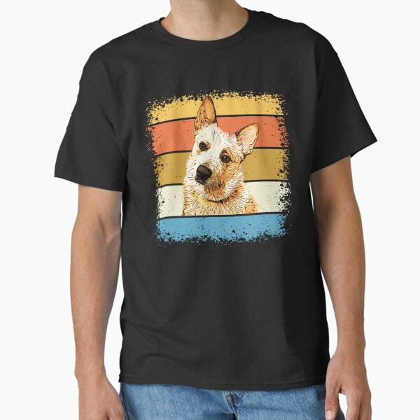 Item preview, Red Heeler with square retro background designed and sold by AussieWorkDogs.