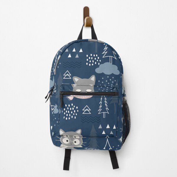 Artikelvorschau, Niedliches blaues Kawaii-Kätzchen-Winter-Kiefernmuster entworfen und verkauft von ArtMeetsPizza.