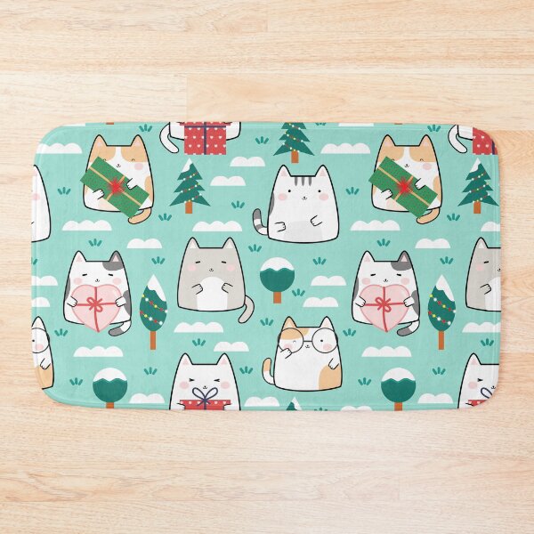 Item preview, Cute Christmas Kawaii Kittens With Gifts Pattern designed and sold by ArtMeetsPizza.
