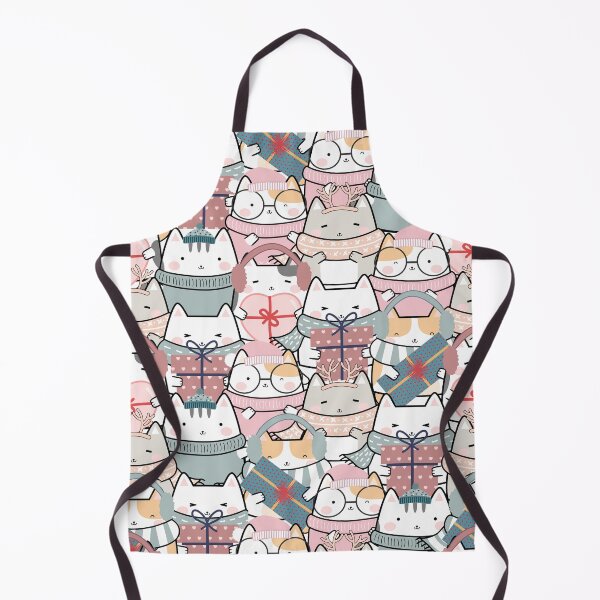 Item preview, Cute Winter Christmas Kawaii Kittens With Gifts Pattern designed and sold by ArtMeetsPizza.