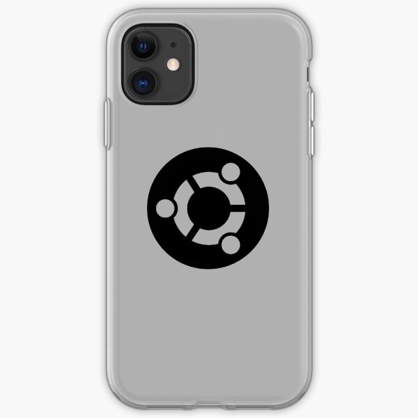 ubuntu logo in black iPhone Soft Case