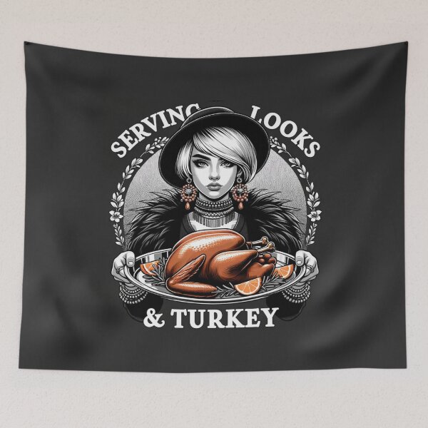 Item preview, Serving Looks & Turkey Thanksgiving designed and sold by ZenEverAI.