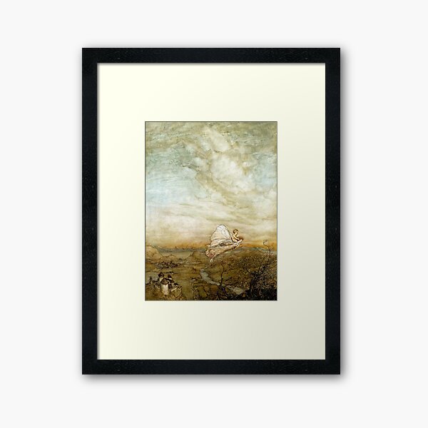 Item preview, Fairy Flying with Changeling Child - Midsummer Night's Dream, Arthur Rackham designed and sold by forgottenbeauty.