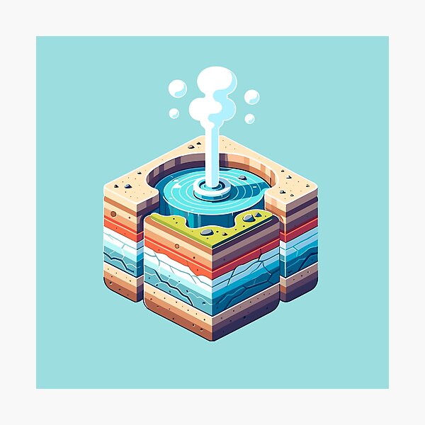 Item preview, Cute Isometric Geyser Cross Section designed and sold by SweetClicks123.