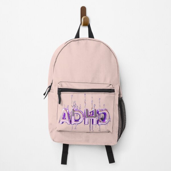 Item preview, The inscription "ADHD" on apink background - rosegold, shiny, metal, crazy. designed and sold by My-fake-places.