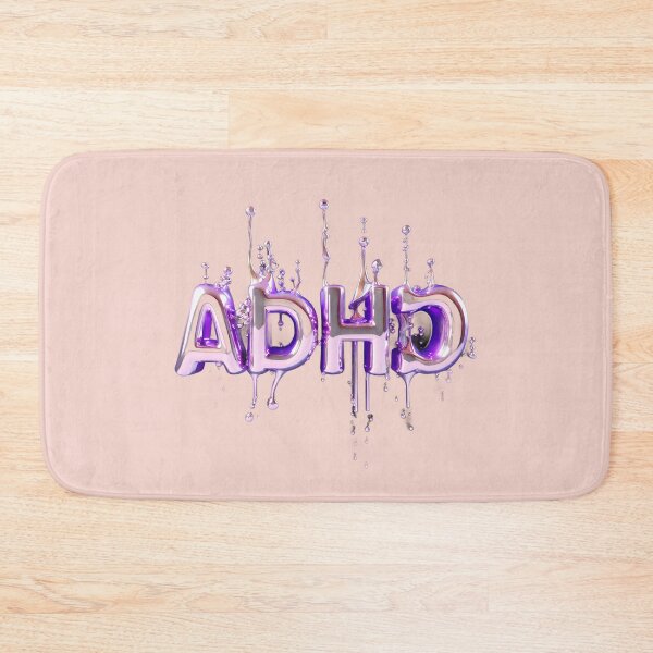 Item preview, The inscription "ADHD" on apink background - rosegold, shiny, metal, crazy. designed and sold by My-fake-places.