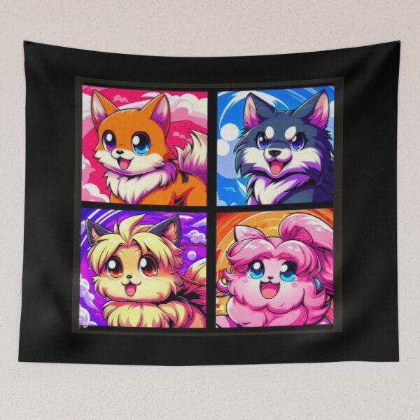 Item preview, Group Anime Pet Cats designed and sold by Myra365Art.