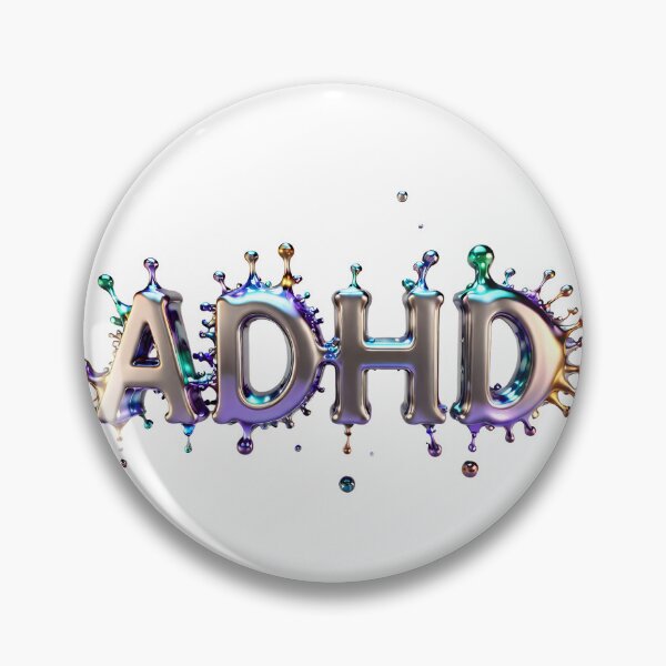 Item preview, The inscription "ADHD" on white background - rosegold, shiny, metal, crazy. designed and sold by My-fake-places.